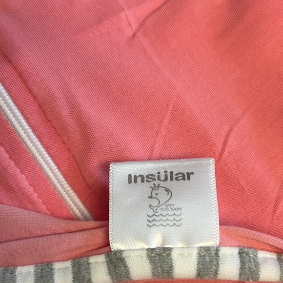 Insular - set of 3 Pink Baby Sleep Sacks with Striped Sleeves - Picture 2 of 6